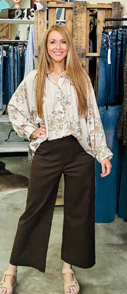 Western floral fantasy top