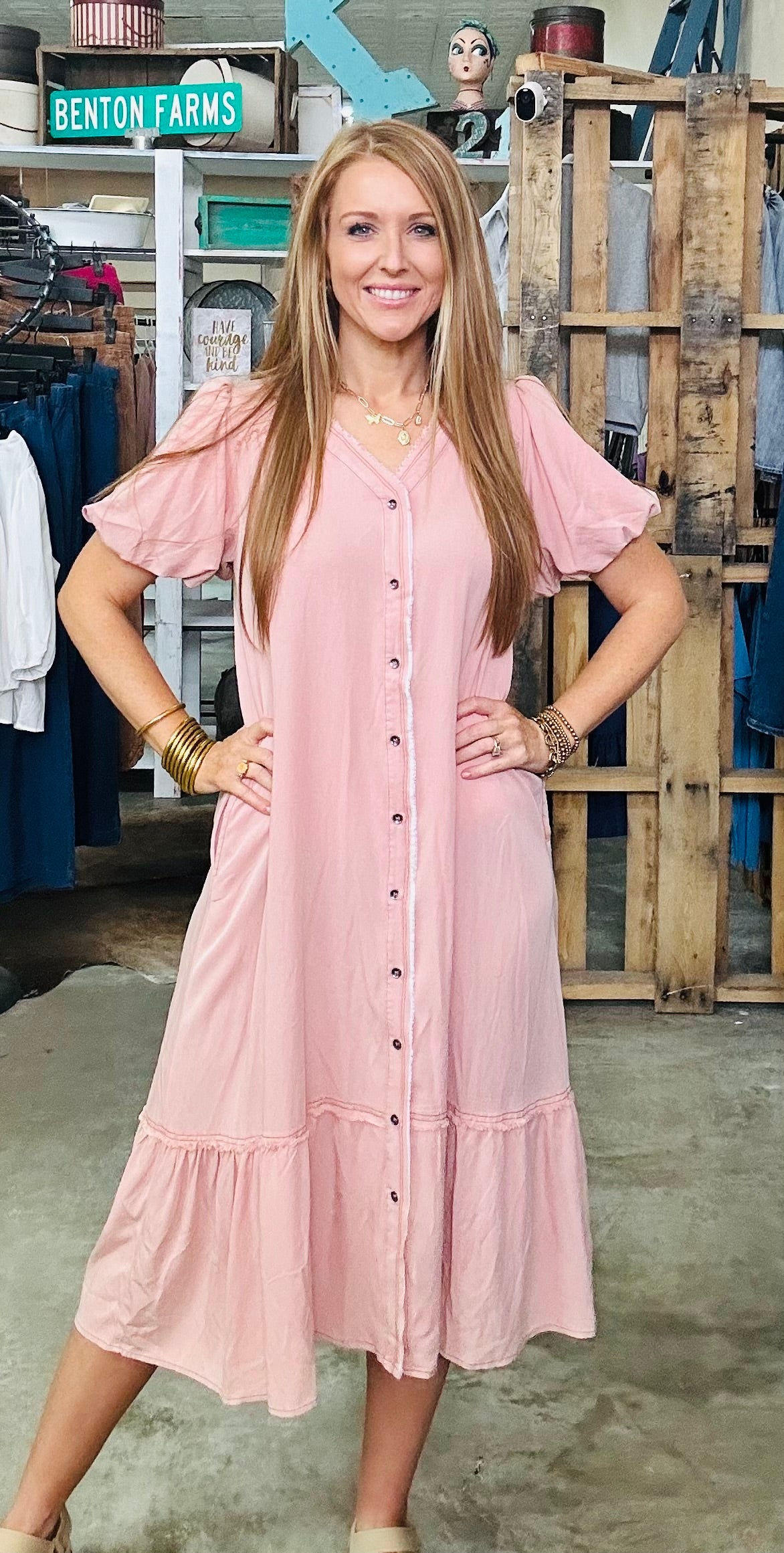 Porch Peach Dress