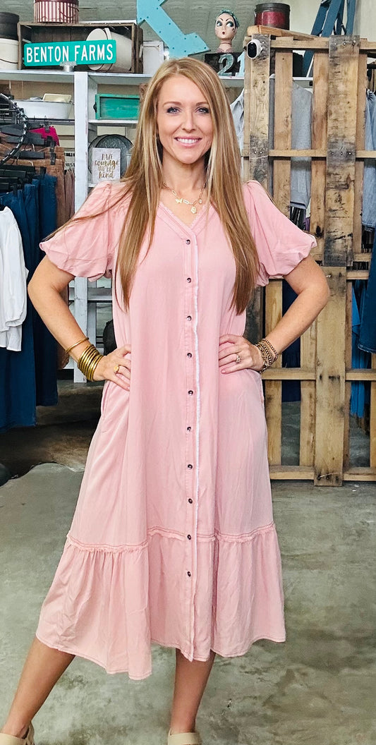 Porch Peach Dress