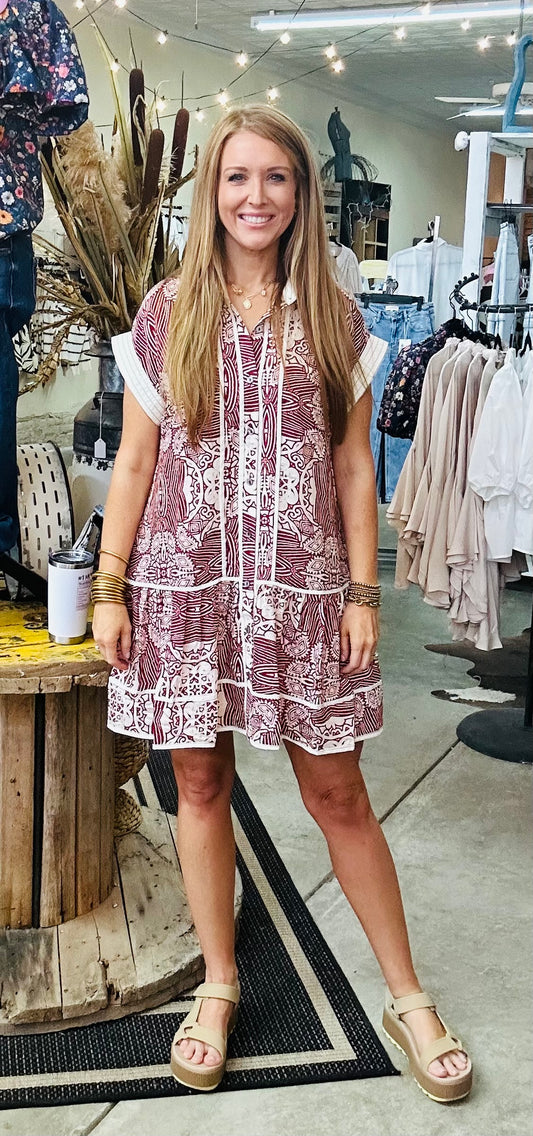 Sweet Maroon Sass Dress