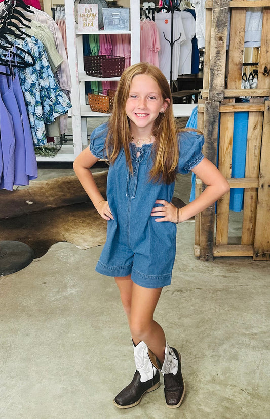 Blue Jean Denim Romper