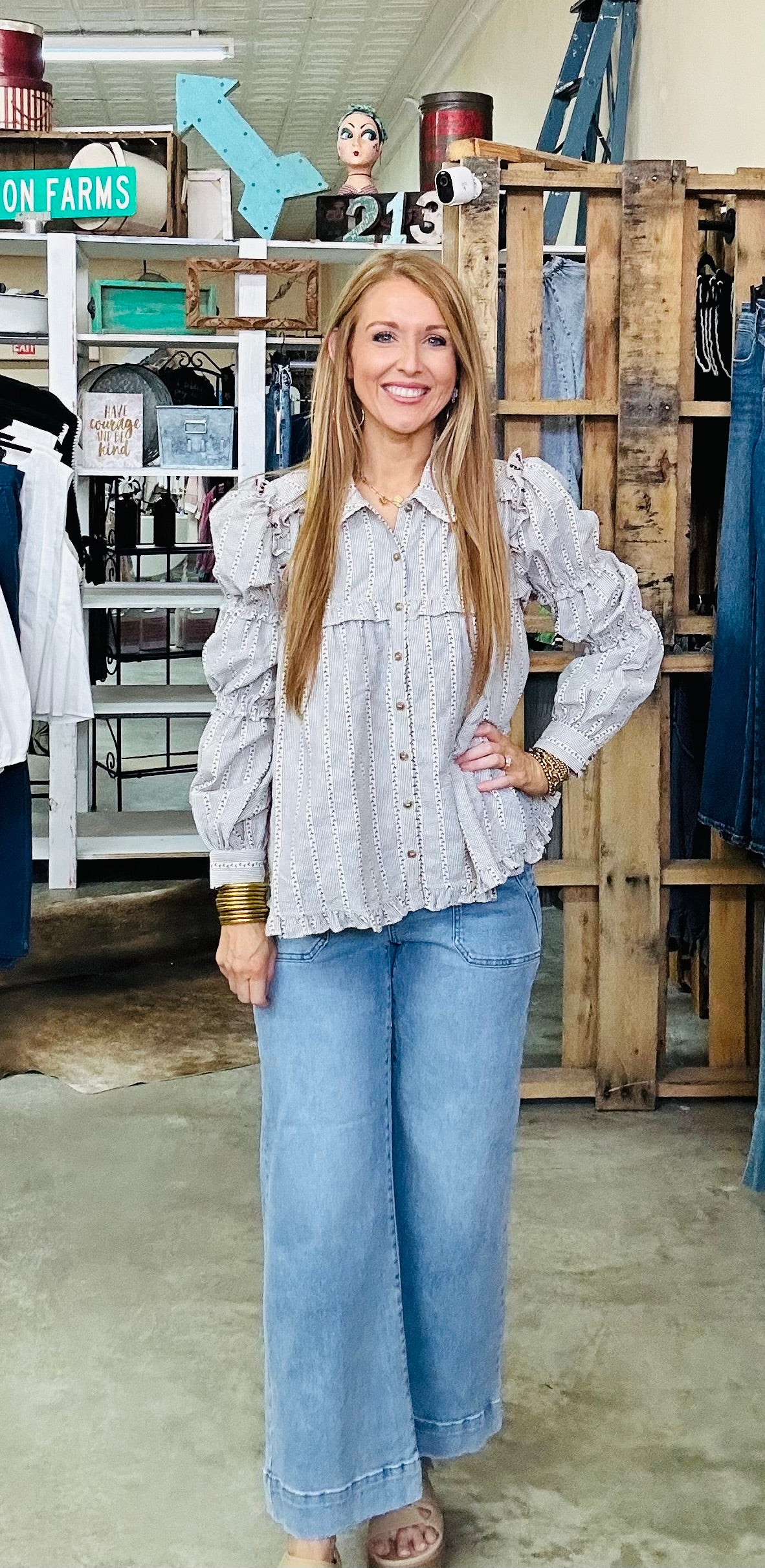 Floral and Stripes Top