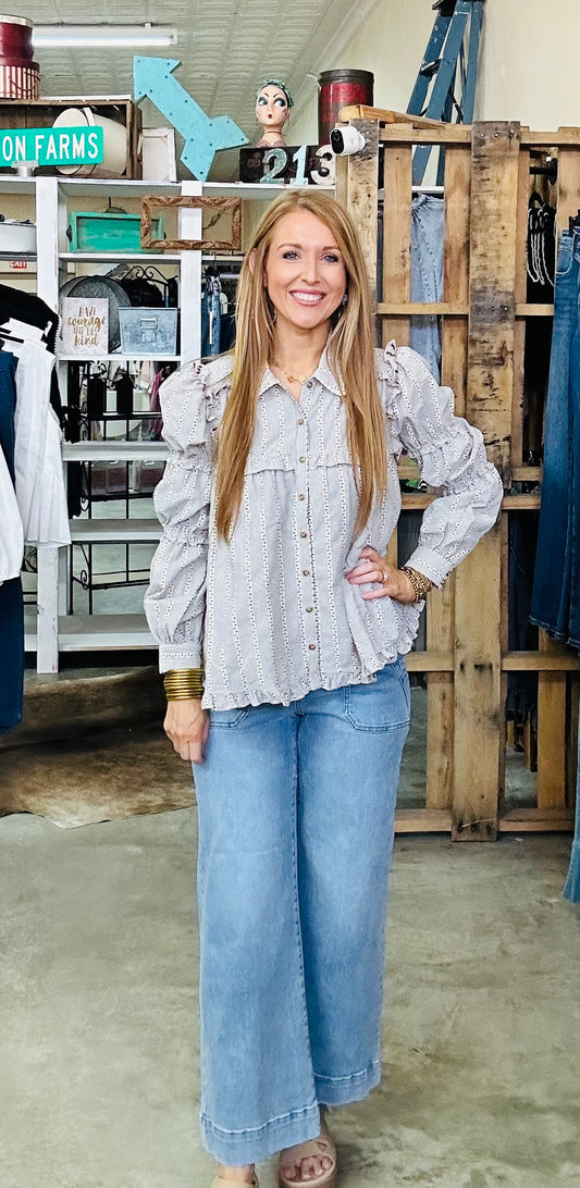 Floral and Stripes Top